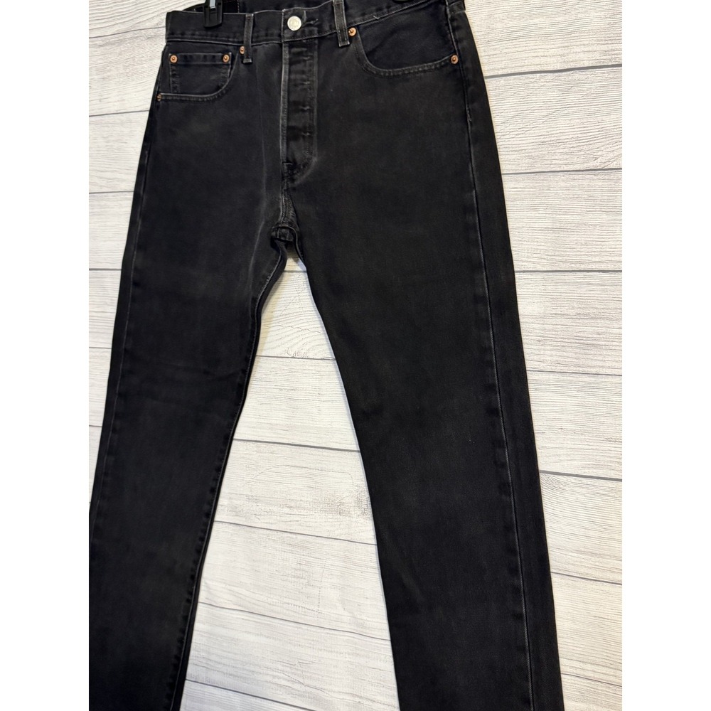 Levi's 501 Original Fit Button Fly Jeans 32x32 Black Straight Leg - Picture 2 of 8